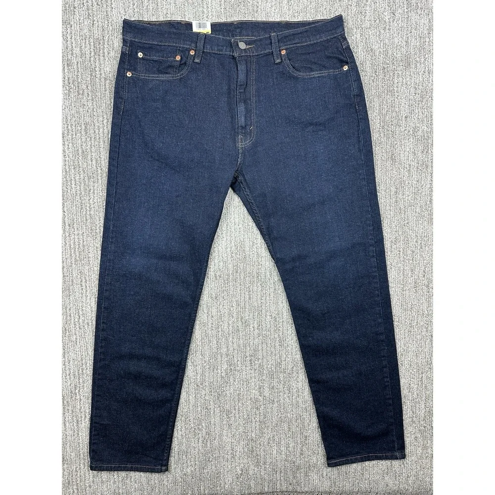 Levi's 502 Flex Tapered Leg Denim Jeans 40X32 Fits 40x30 Mens Dark Stretch NWT